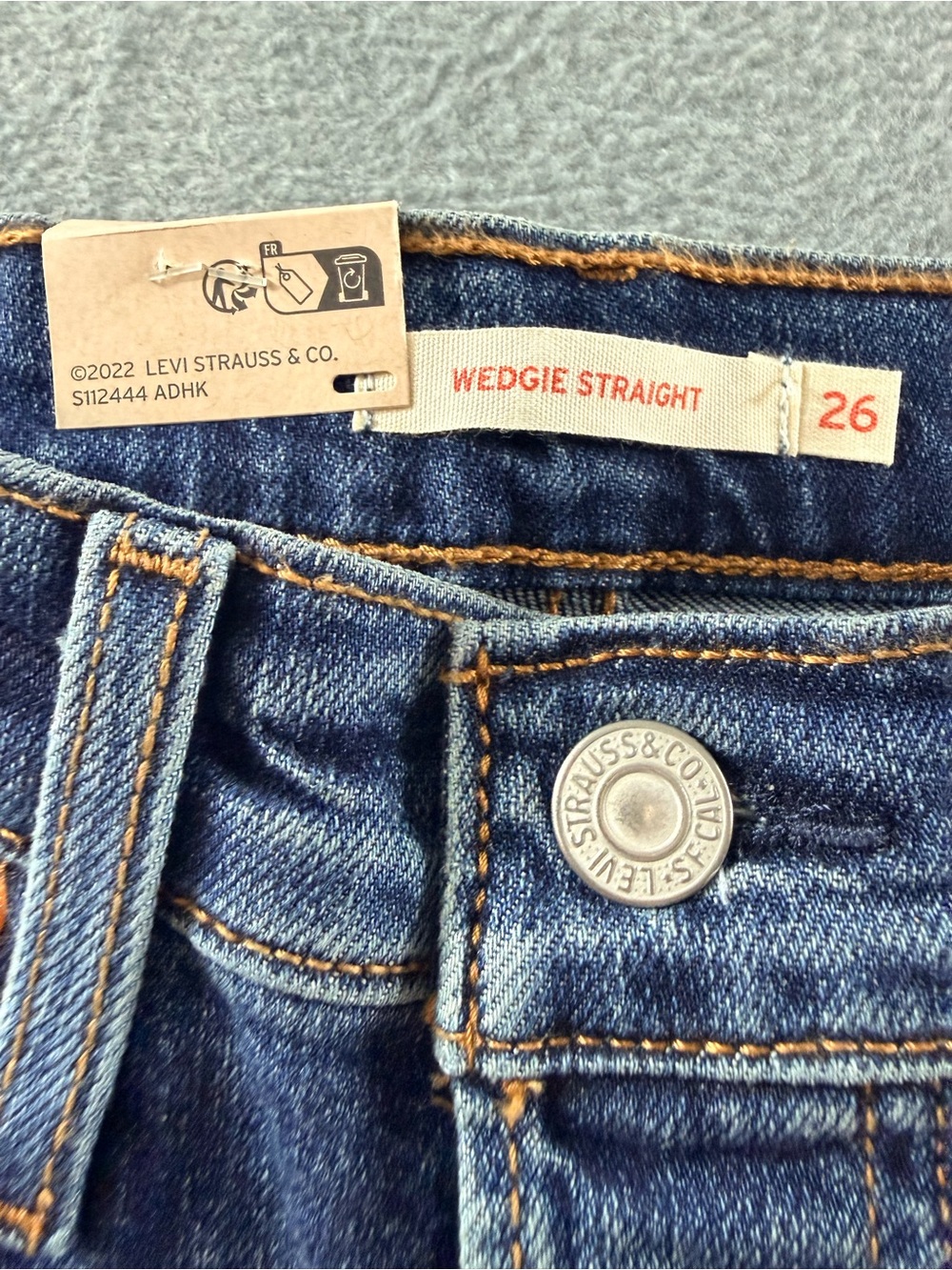 Levi's - Blue Denim Wedgie Straight Jeans - Picture 3 of 12